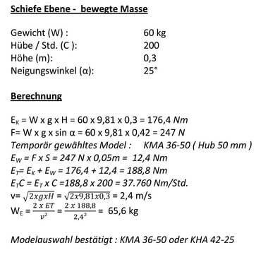 Berechnung Industriestossd Zu sehen ist eine Berechnung eines Industriestossd