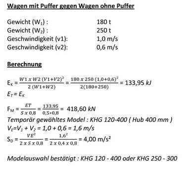 Zu sehen ist eine Berechnung zum Fall Schwerlastd